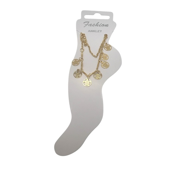 Jewelry - Gold filled Anklet with turtles charms